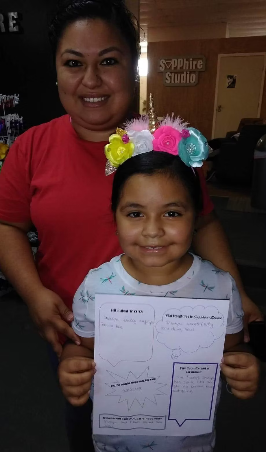 A young mother-daughter duo sharing their love of Sapphire Studio