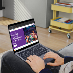 A theater and dance school's website homepage.