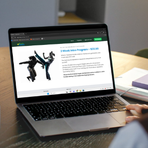 The section of a brazilian capoeira studio's website that converts visitors into paid intro students.