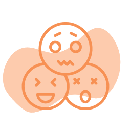 Emoji icons representing the healthy outlet of feelings in dance class