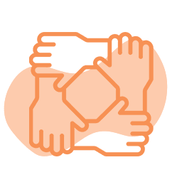 Hands icon representing the cultural development found in our studio