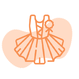 Costume icon representing our careful choice of age-appropriate recital attire