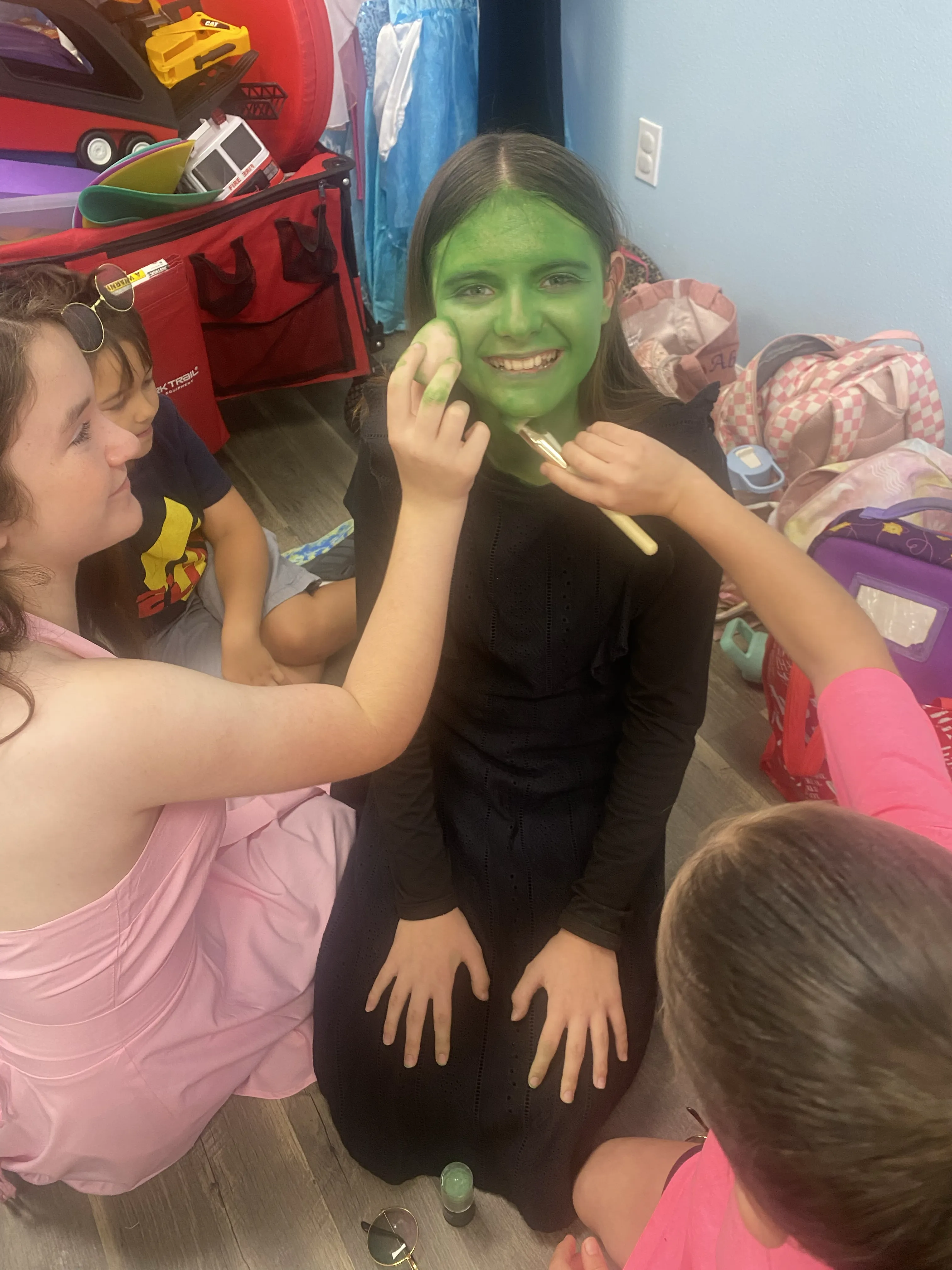 performer getting ready for the show